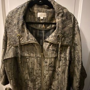 Erin London Textured Utility Jacket in Gray and Brown